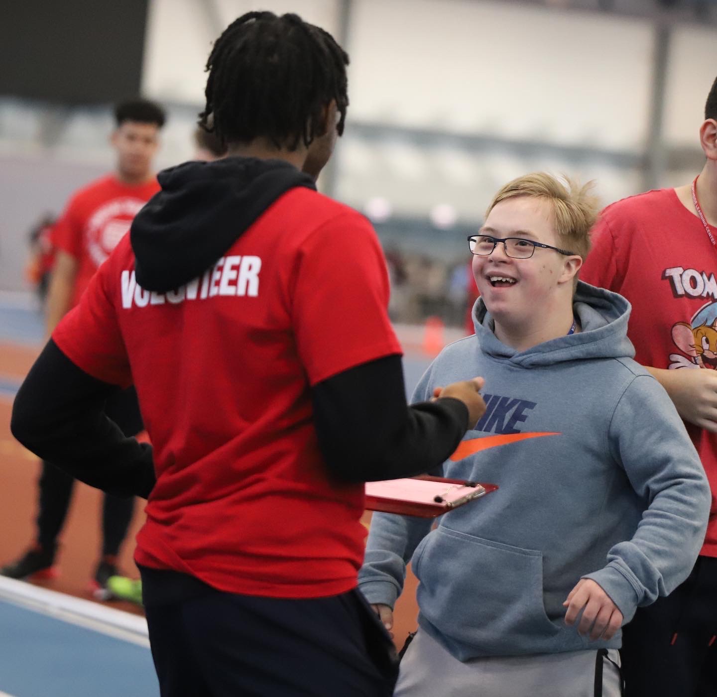 Athletes compete in the Special Olympics Track and Field Time Trials